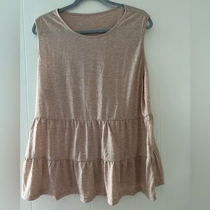 Shein Heathered Pink Tiered Tank 3XL